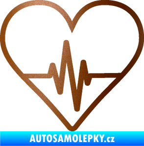 Samolepka Srdíčko 017 ekg křivka měděná metalíza