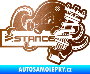 Samolepka Stance nápis s chobotnicí měděná metalíza