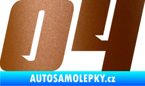 Samolepka Startovní číslo 04 typ 6 měděná metalíza