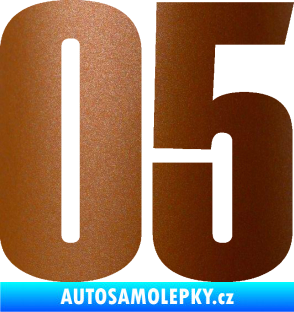 Samolepka Startovní číslo 05 typ 2 měděná metalíza