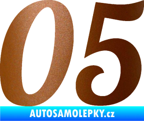 Samolepka Startovní číslo 05 typ 3 měděná metalíza