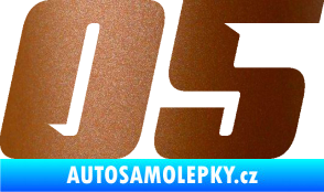 Samolepka Startovní číslo 05 typ 6 měděná metalíza