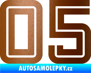 Samolepka Startovní číslo 05 typ 7 měděná metalíza