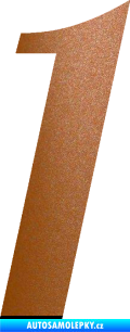 Samolepka Startovní číslo 1 typ 3 měděná metalíza