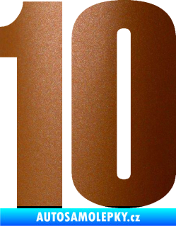 Samolepka Startovní číslo 10 typ 2    měděná metalíza