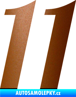 Samolepka Startovní číslo 11 typ 3   měděná metalíza