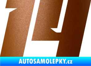 Samolepka Startovní číslo 14 typ 6 měděná metalíza