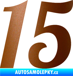Samolepka Startovní číslo 15 typ 3      měděná metalíza