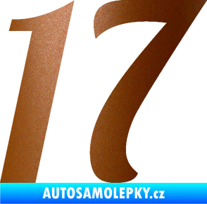 Samolepka Startovní číslo 17 typ 3        měděná metalíza
