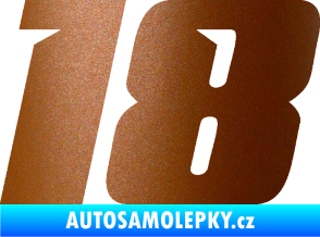 Samolepka Startovní číslo 18 typ 6 měděná metalíza