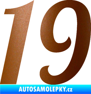 Samolepka Startovní číslo 19 typ 3          měděná metalíza