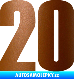 Samolepka Startovní číslo 20 typ 2       měděná metalíza