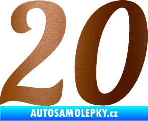 Samolepka Startovní číslo 20 typ 3           měděná metalíza