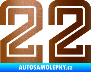 Samolepka Startovní číslo 22 typ 7 měděná metalíza