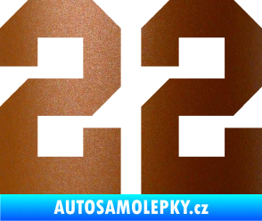 Samolepka Startovní číslo 22 měděná metalíza