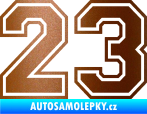 Samolepka Startovní číslo 23 typ 4 měděná metalíza