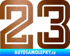 Samolepka Startovní číslo 23 typ 7 měděná metalíza