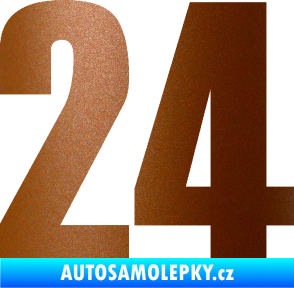 Samolepka Startovní číslo 24 typ 2      měděná metalíza