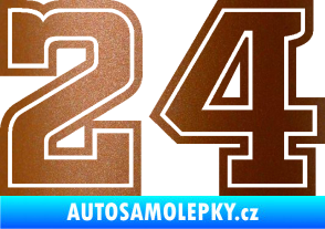 Samolepka Startovní číslo 24 typ 5 měděná metalíza