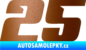 Samolepka Startovní číslo 25 typ 6 měděná metalíza