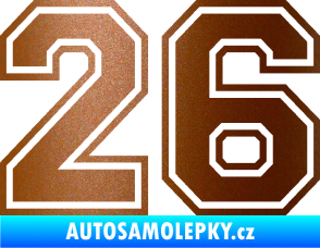 Samolepka Startovní číslo 26 typ 4 měděná metalíza