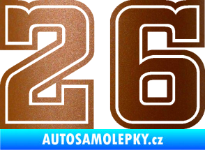 Samolepka Startovní číslo 26 typ 5 měděná metalíza