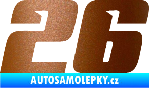 Samolepka Startovní číslo 26 typ 6 měděná metalíza