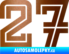 Samolepka Startovní číslo 27 typ 7 měděná metalíza