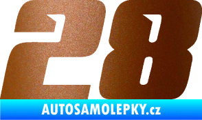 Samolepka Startovní číslo 28 typ 6 měděná metalíza