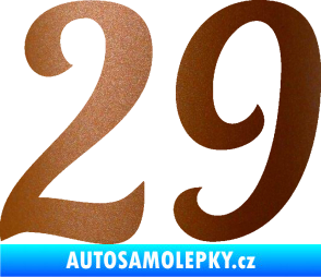 Samolepka Startovní číslo 29 typ 3 měděná metalíza