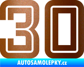 Samolepka Startovní číslo 30 typ 7 měděná metalíza