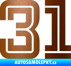 Samolepka Startovní číslo 31 typ 7 měděná metalíza