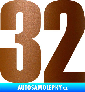 Samolepka Startovní číslo 32 typ 2     měděná metalíza