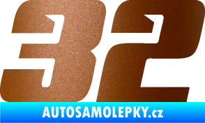 Samolepka Startovní číslo 32 typ 6 měděná metalíza