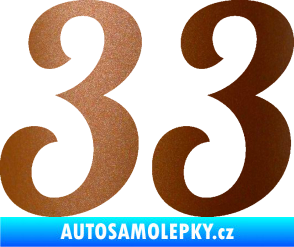 Samolepka Startovní číslo 33 typ 3 měděná metalíza