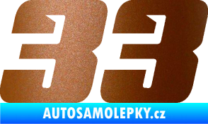 Samolepka Startovní číslo 33 typ 6 měděná metalíza