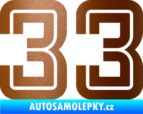 Samolepka Startovní číslo 33 typ 7 měděná metalíza