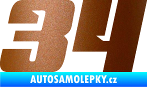 Samolepka Startovní číslo 34 typ 6 měděná metalíza