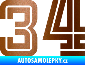 Samolepka Startovní číslo 34 typ 7 měděná metalíza