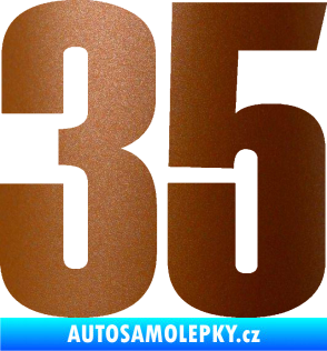 Samolepka Startovní číslo 35 typ 2  měděná metalíza
