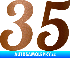 Samolepka Startovní číslo 35 typ 3 měděná metalíza