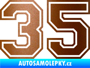 Samolepka Startovní číslo 35 typ 4 měděná metalíza
