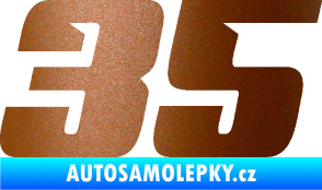 Samolepka Startovní číslo 35 typ 6 měděná metalíza
