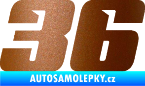 Samolepka Startovní číslo 36 typ 6 měděná metalíza