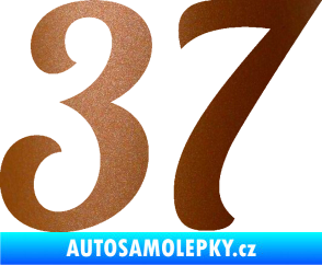 Samolepka Startovní číslo 37 typ 3  měděná metalíza