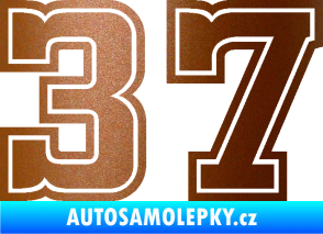 Samolepka Startovní číslo 37 typ 5 měděná metalíza