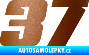 Samolepka Startovní číslo 37 typ 6 měděná metalíza