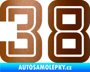 Samolepka Startovní číslo 38 typ 7 měděná metalíza