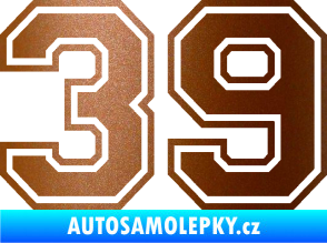 Samolepka Startovní číslo 39 typ 4 měděná metalíza