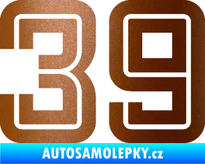 Samolepka Startovní číslo 39 typ 7 měděná metalíza